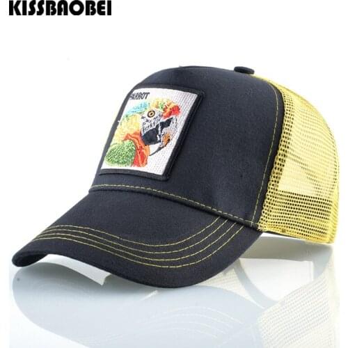 Baseball Caps For Men Animal Mesh Trucker Hats Women Embroidery Summer Snapback Cap Women Cute Parrot Hip Hop Dad Hat gorras