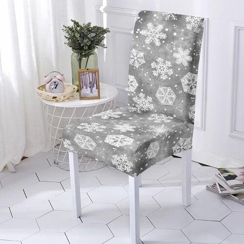 Snowflake Chair Cover Stretch Spandex Elastic Slipcovers Chair Covers For Dining Room Kitchen Wedding Banquet Hotel