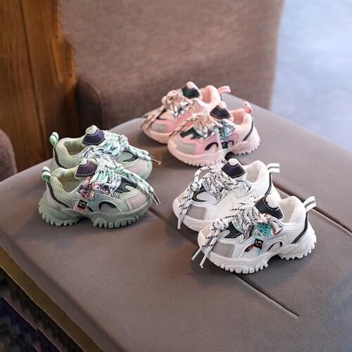 Kids Sports Shoes For Boys Girls Fashion Breathable Mesh Dad Shoes Chunky Sneaker Baby Toddler Soft Non-slip Kid Casual Sneakers