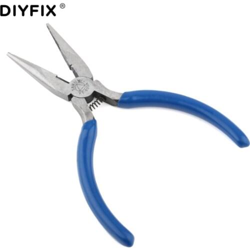 DIYFIX 5" Long Nose Cutting Clamping Pliers Multi-purpose Electrical Wire Cable Cutters Needle Nose Pliers Phone Hand Tools