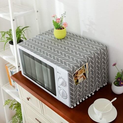 DusSimple Microwave Cover Microwave Oven Hood Oil Dust Cover with Storage Bag Kitchen Accessories Supplies Home Decoration