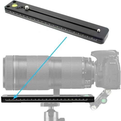 GloryStar Aluminum Alloy Lengthened Quick Release Plate 250mm Nodal Slide Rail with 1/4" / 3/8" Screw for Arca Swiss Tripod Head