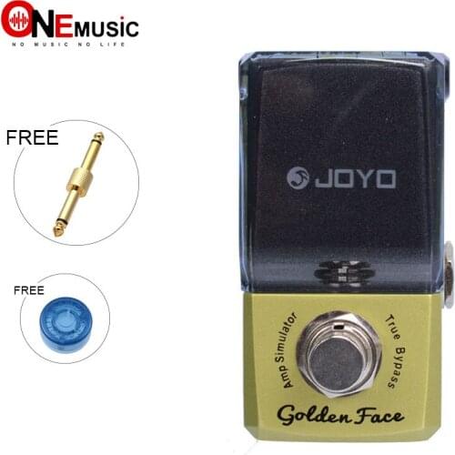 Joyo Ironman JF-308 Gloden Face Marshall Style Amp Simulator Mini Series Effect Pedal with golden connector and MOOER knob