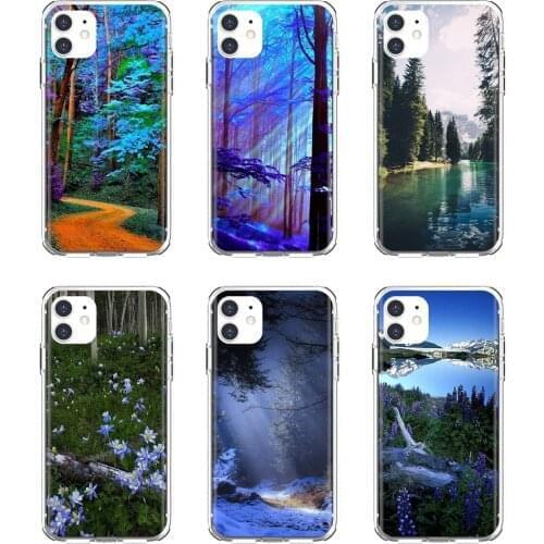 Phone Covers Beautiful-Blue-Nature-Forest For Apple iPhone 10 11 12 Pro Mini 4S 5S SE 5C 6 6S 7 8 X XR XS Plus Max 2020