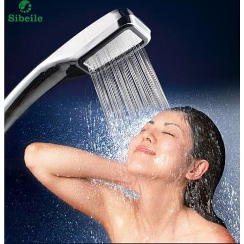 SBLE 30% Water Saving 300% Pressure Boost shower head Chrome 300 Holes Quality ABS chrome hand hold Bathroom Shower Head