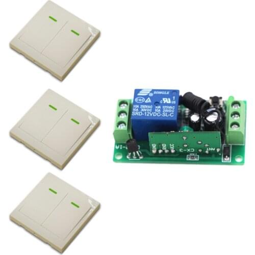 9V 12V 24V Smart Home Wall Switch Remote Control Switch 2 Buttons 1CH Wireless Remote Control Touch Screen Control Light Switch