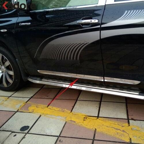 Door Body Strip Trim For Toyota Highlander 2007 2008 2009 2010 ABS Chrome Side Door Body Molding Streamer Cover Trim Car Styling