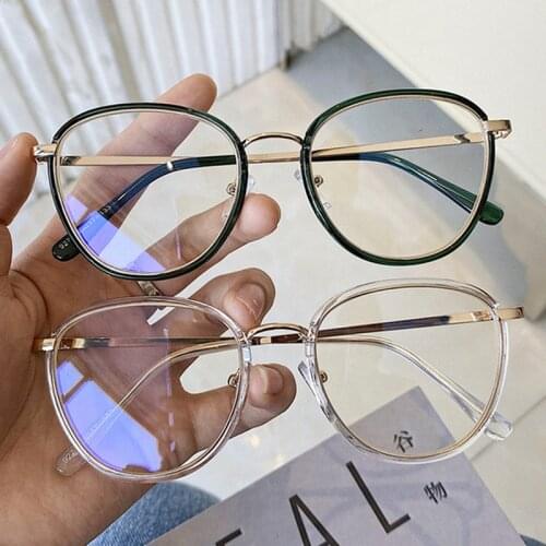 1Pc Retro Anti Blue Ray Computer Glasses Women Round Eye Glass Men Blue Light Blocking Fashion Eyewear Optical Frames