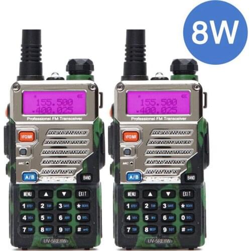 2PCS BaoFeng UV-5RE 8Watts 8w Walkie Talkie Dual Band UV5RE Two-way Radio Handheld 10km Long Range Ham Radioup upgraded of uv-5r