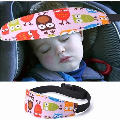 Adjustable Baby Sleep Head Holder Belt Car Seat Stroller Head Support Fixed Band Cartoon Travel Pillow Safety Fix Positioner