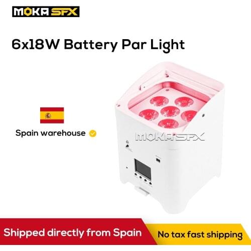 4Pcs Shipping From Spain Stage lighting Battery Operated 6x18w Led Uplights Wireless Battery Par Light for Wedding