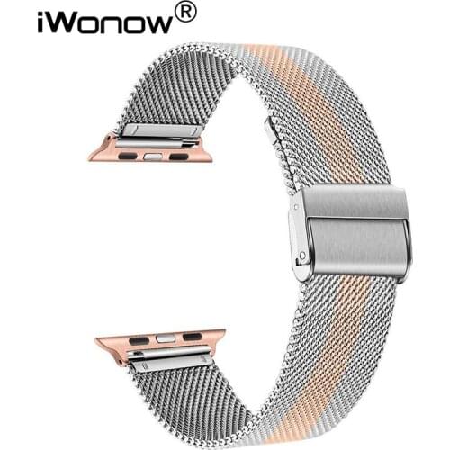Milanese Loop Stainless Steel Watchband for Apple Watch iWatch SE Series 6 5 4 3 2 1 44mm 40mm 42mm 38mm Band Mesh woven Strap