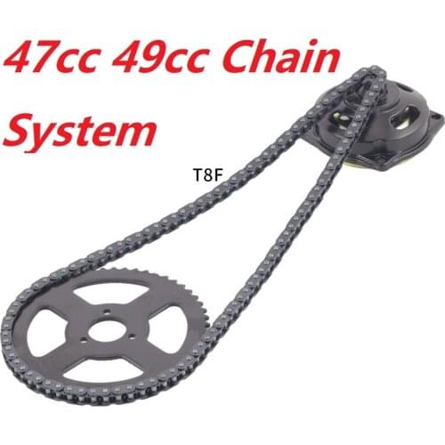 Mini Moto 47cc 49cc Drive System 25H 138 links loops Chain with Gear Box And Rear Sprocket Fit Mini Moto Pocket Bike