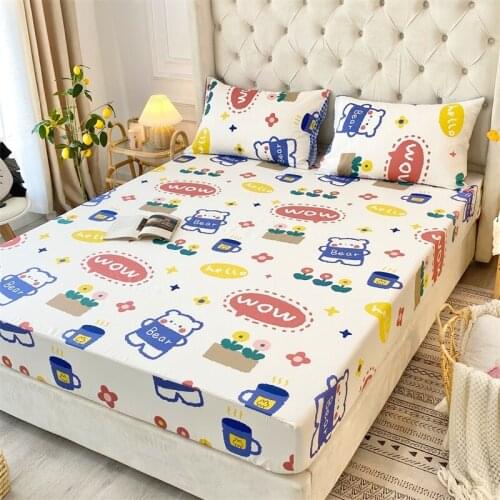 100% Cotton Quit Cover One-Piece Pure Cotton Children Bedspread Mattress Cover Mattress Cover Cover Non-Slip Fixed Dormitory