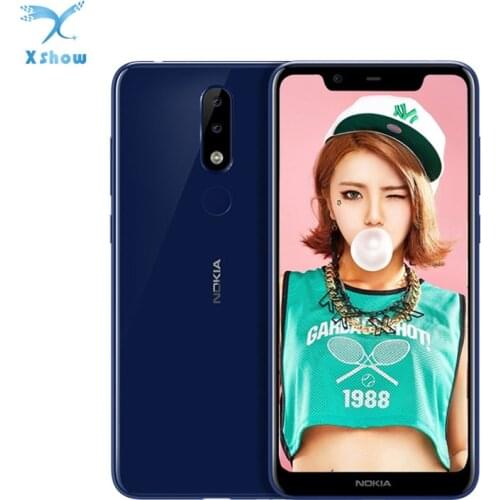Nokia X5 Smartphone Android 9 4GB 64GB 5.86Inch Helio P60 Android 8 3060mAh Front 8MP Rear 13MP+5MP Fingerprint Mobile Phone