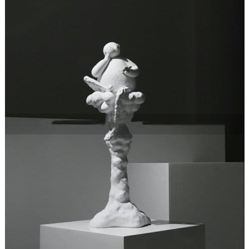 Modern White Resin Crafts Sit Little Prince Portrait Sculpture Decor New House Sales Office Room Porch Decorations Accessories