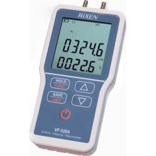 VF-5205 (High Pressure Type) 0~±1000mbar Air Velocity/Flow/Differential Manometer Pitot Tube measures Air Velocity/Flow