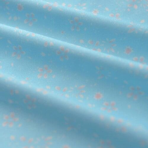 One meter high quality Chiffon sewing Sky blue plum blossom print fabrics dress Gown shirt scarf handmade DIY fabric