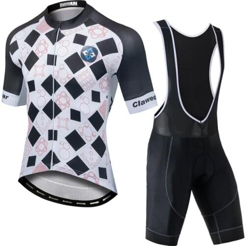 YOCENE White Squares Summer Cycling Suit High Elasticity Jersey For Bicycle Set
