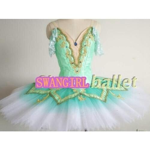 Green flower fairy ballet tutu performance ballet cosutmes professional tutu sleep beauty nutcracaker tutuSB0054