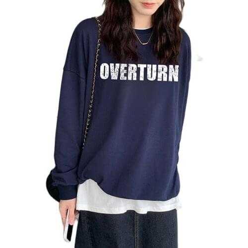 Spring Autumn New Women Fashion Letter Pattern O-Neck Long Sleeve Pullover Plus Size Cotton Loose Female casual Sweatshirts tops