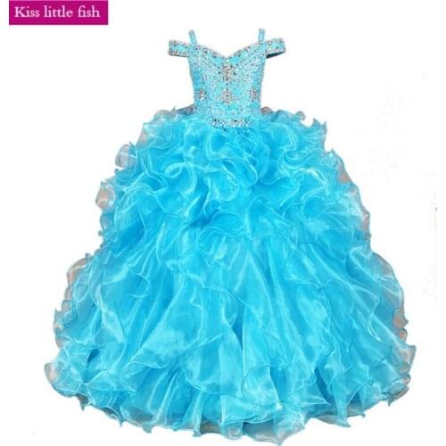 2019 Free shipping High quality Custom made girls party dress Flower girl dresses