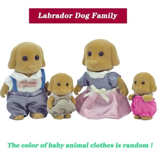 2021 New Toys 1/12 Dollhouse Furniture For Dolls Forest Animal Home Dolls Set Miniatures Labrador Dog Family DIY Girls Toy Gift
