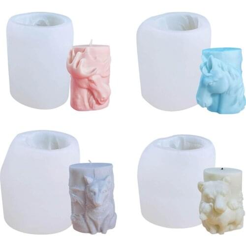 3D Candle Mould Animal Fondant Chocolate Silicone Aromatherapy Mold DIY Candle Making Tool Candle Making Soap Molds