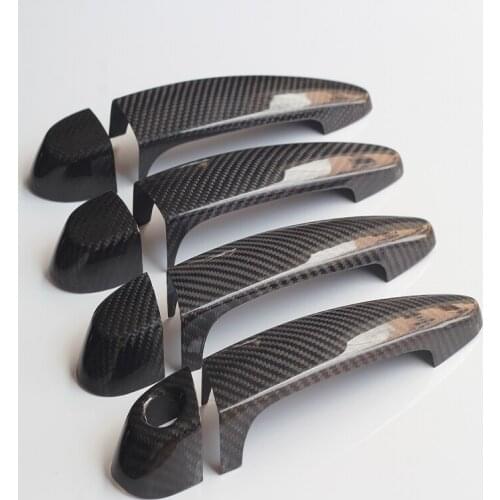4 pcs carbon fiber Exterior door Handles doorknob decoration decorative accessories 3D stickers for BMW 3 E90 E92 E93 F30 F35