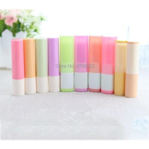 50pcs Empty 3.5g LIP BALM Tubes Containers 4g Colourful Lipstick Tubes DIY Refillable Plastic Bottles Containers Free Shipping