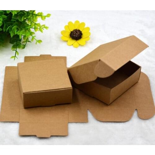 9.5*9.5*3.5cm Kraft Paper Packing Box Gift Box Soap Wedding Candy Jewelry Cake Cookies Chocolate Baking Packaging Box SN385