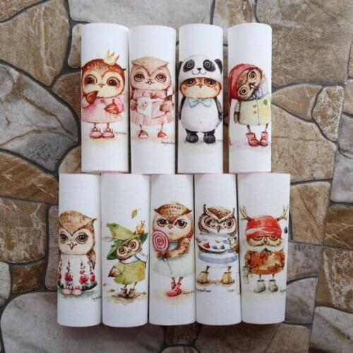 9 Pcs 15*15cm Owl Cloth Animal Handmade Canvas Diy Patchwork Fabric Digital Printed Cloth Home Textiles Owls Fabrics For Sew D30
