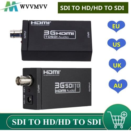 WVVMVV 3G HDMI-compatible to SDI Converter SDI Adapter Audio HD-SDI/3G-SDI Adapter BNC 1080P DAC Converter for Monitor HDTV