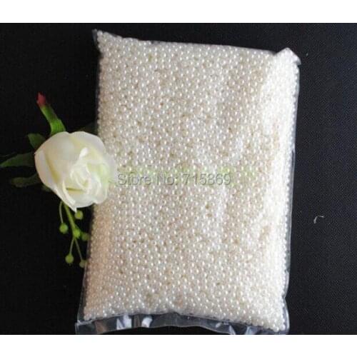 Free Ship 8000pcs 5mm Cream White Glass Pearls High Quality Glass Pearls Beads Full hole