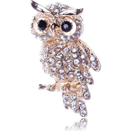 Large Bird Owls Vintage Brooches rhinestone Owle Pin Broach Scarf Clips Jewellerys 2019 hot sale party gift