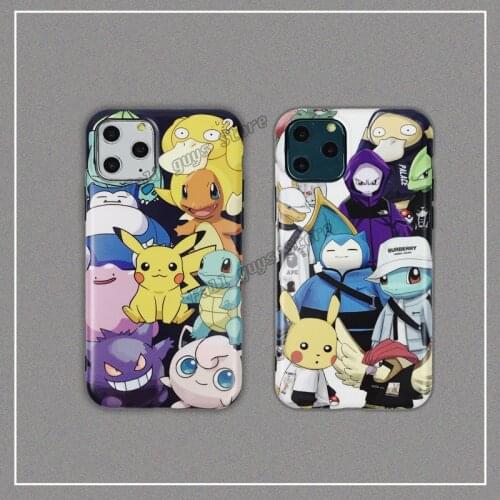 Pokemon Phone Case for IPhone11 XR X XS 7Plus 8Plus 7 8 Cartoon Anime Print Jenny Turtle Pikachu Mobile Phone Accessories