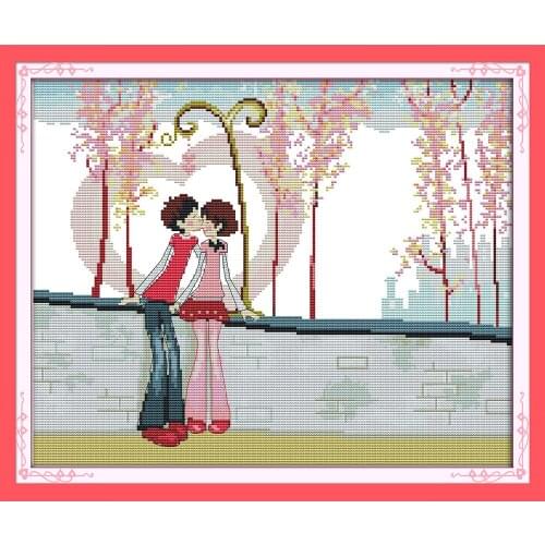 Everlasting Love Fall In Love Ecological Cotton Chinese Cross Stitch 11 14CT Stamped Printed DIY Christmas Decorations For Home