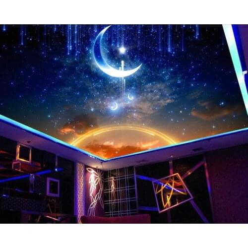 Hd scenery photos 3d Starry moon 3D ceiling living room bedroom ceiling 3d wall papers home decor