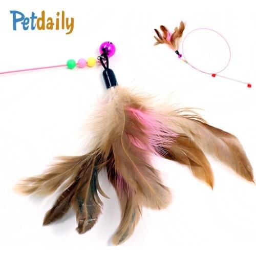 Interactive Cat Feather Toy,High Quality Steel Wire Rod Cat Wand With Bell,Funny Cat Stick/Teaser,For Kitten,Cat Accessories
