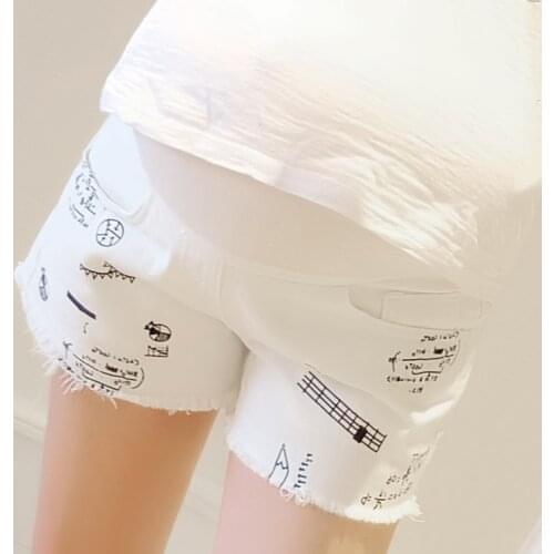 Summer White Denim Shorts Pants for Maternity Ultra Thin for Pregnant Women Chic Short Trousers of Pregnancy Maternity Jeans