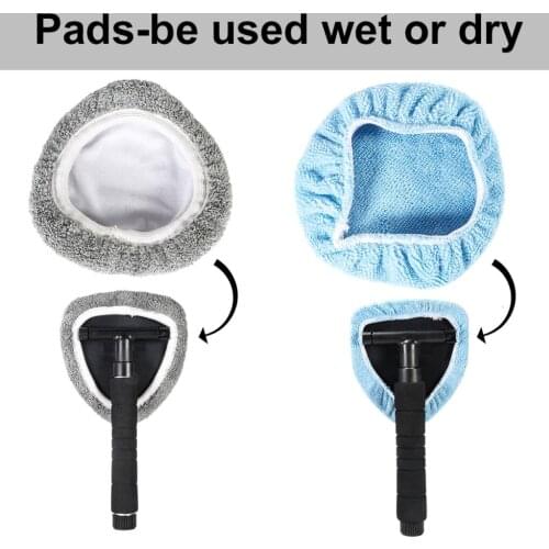 Windshield Clean Car Glass Cleaner Wiper Handle Wand Microfiber Cloth Auto New 1