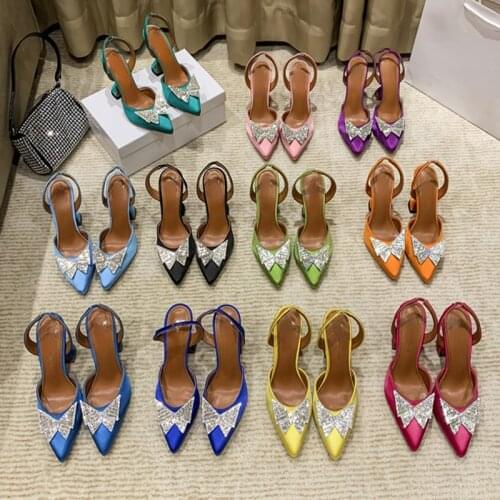 High-heeled Fashion Women Pointed Butterfly Decorative Sandals with Womens Wine Glass Heel
