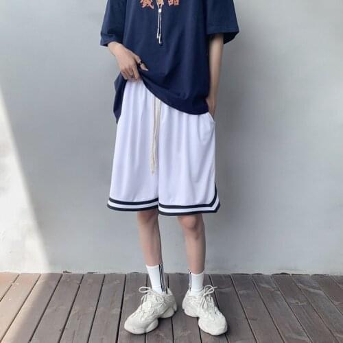 2021 Basketball Shorts Men Summer Gyms Gray Korean Trend Loose Ice Silk Five-point Casual Men Beach Board Shorts Running Shorts