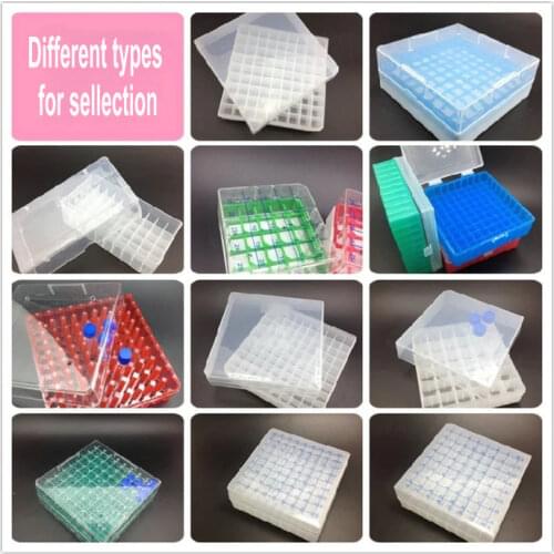 Plastic frozen tube box 25/36/50/81/100 Vents Cryo tube storage box Grids suitable for 1.5/1.8/5ml Cryopreservation tube