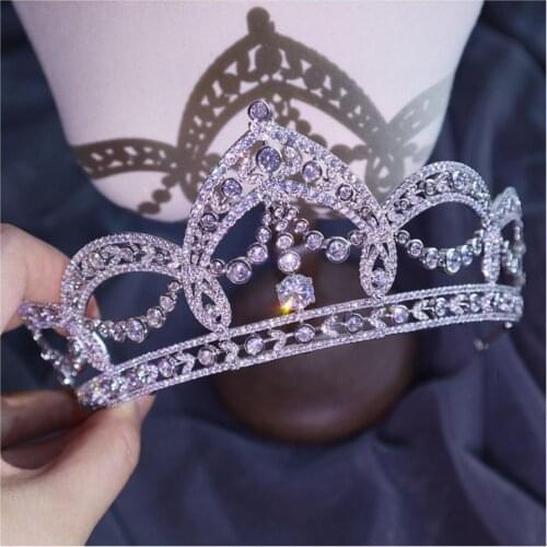 HIMSTORY Top Quality Brides Stunning European Zircon Tiaras Crowns Crystal Hairbands Wedding Hair Accessories
