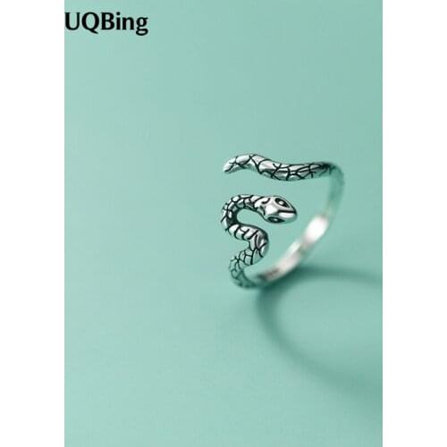 Drop Shipping Vintage 925 Sterling Silver Irregular Snake Shape Rings Wholesale Fine Jewelry Gifts