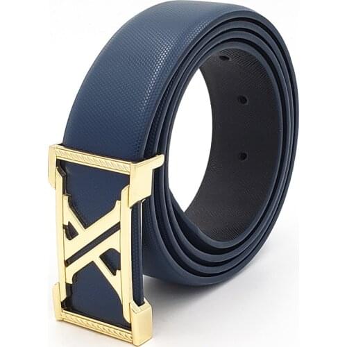 New Mens Genuine Leather Belts Famous Brand Luxury Gold Buckle Belts for Men All-match Leisure Jeans Waist Strap