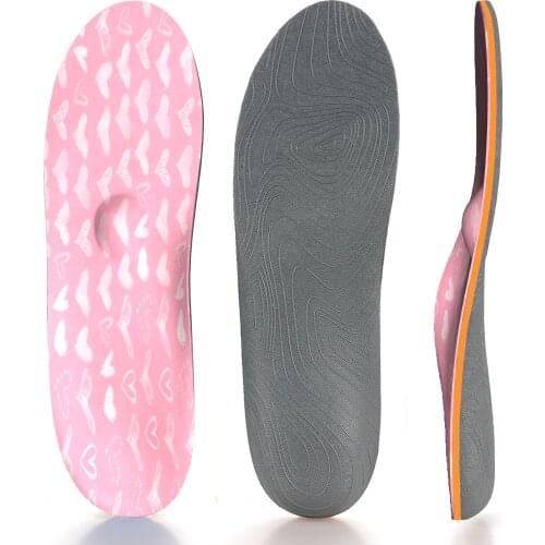 Pink Love Arch Supports Insoles Memory Foam Orthotics Inserts Relieve Flat Feet, High Arch, Foot Pain For Women Casual Shoes