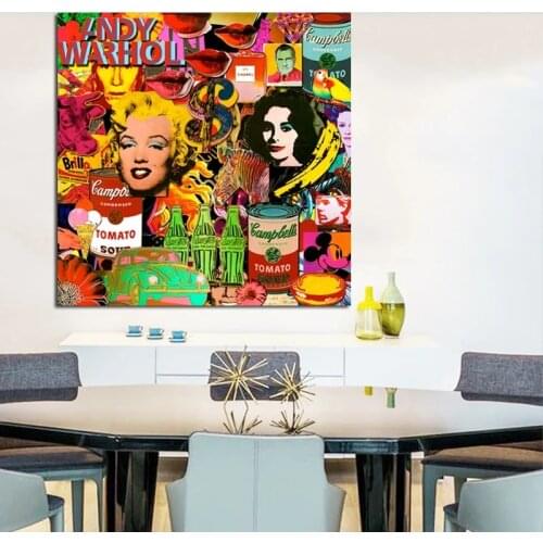 Andy Warhol Poster Painting Modern Canvas Painting Abstract Oil Painting Wall Art Pictures Cuadros for Living Room Home Decor