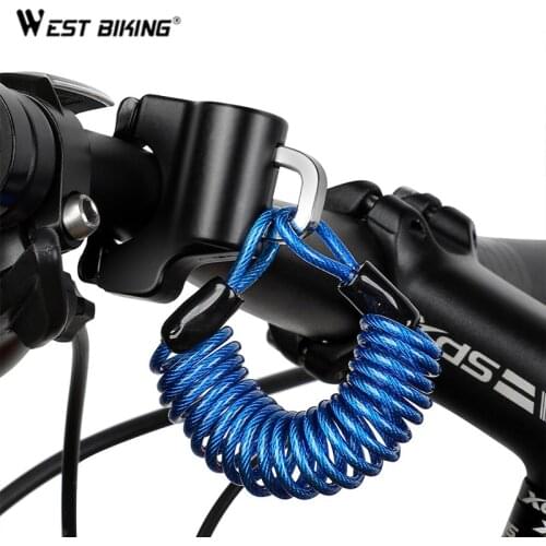 WEST BIKING Mini Bike Helmet Lock Portable Bike Motorcycle Anti-theft Cable Backpack Bicycle Lock MTB Road Cycling Accessories